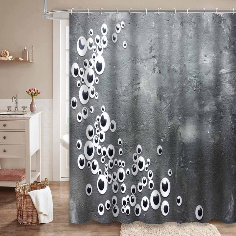 Halloween Toy Dark Stone Orange Shower Curtain with 12 Hooks, 72" L x 72" W