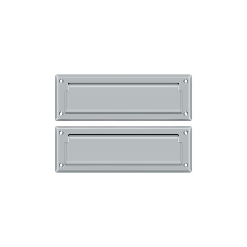 9" in x 3" Brass Mail Slot, Brushed Chrome