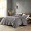 Édredon en fourrure grise glamour avec 2 taies décoratives, double / grand doux pour une nuit de rêve