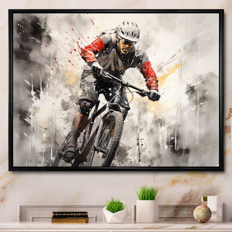 Pédale de bicyclette Power I - impression, Cadre flottant noir, H 16 po x l 32 po x P 1 po