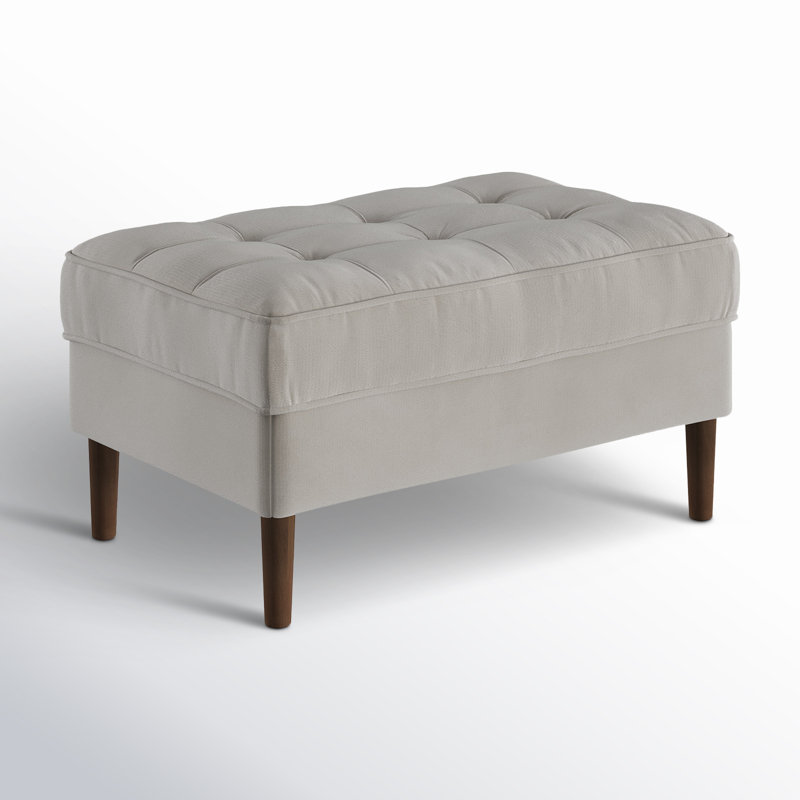 Repose-pieds de cocktail 31,5 po Geo, Velours Bella performance platine