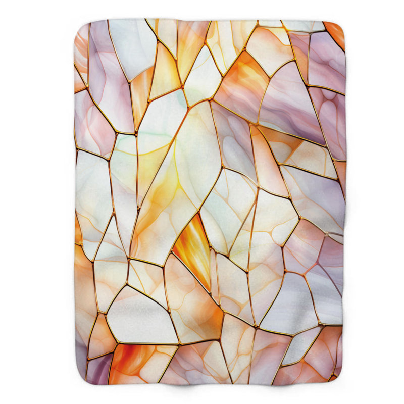 Vitrail Abstracts - 1 pièce Sherpa Premium, Lit simple