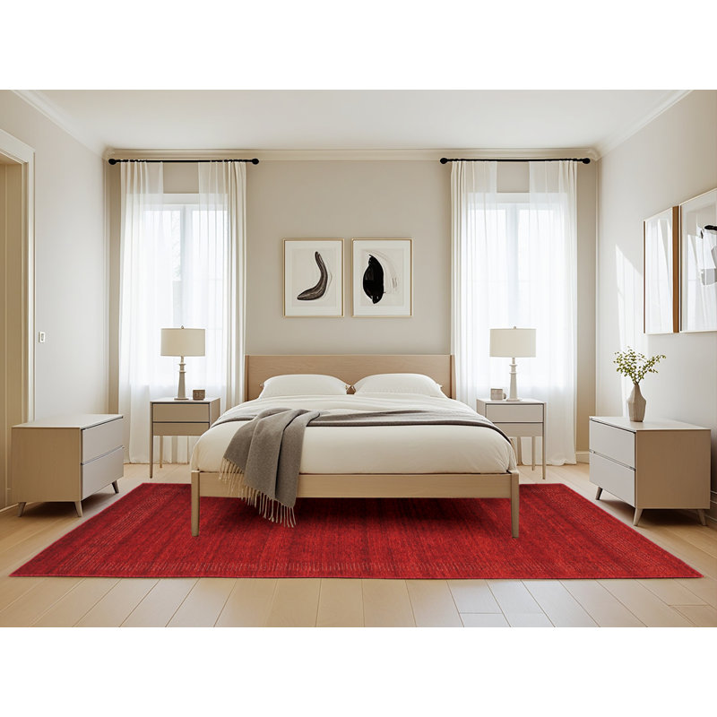 Tapis rouge contemporain, Rectangle 5 pi x 8 pi