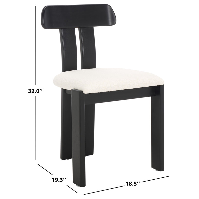 Cayde Boucle Seat Dining Chair, Cream/Black