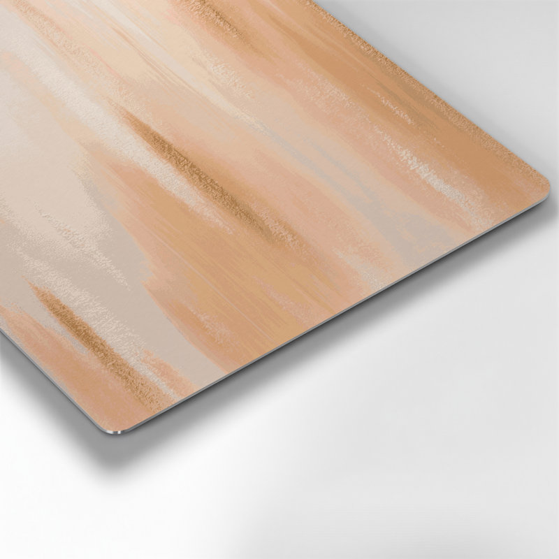 Art mural abstrait en métal beige 39, H 12 po x l 18 po