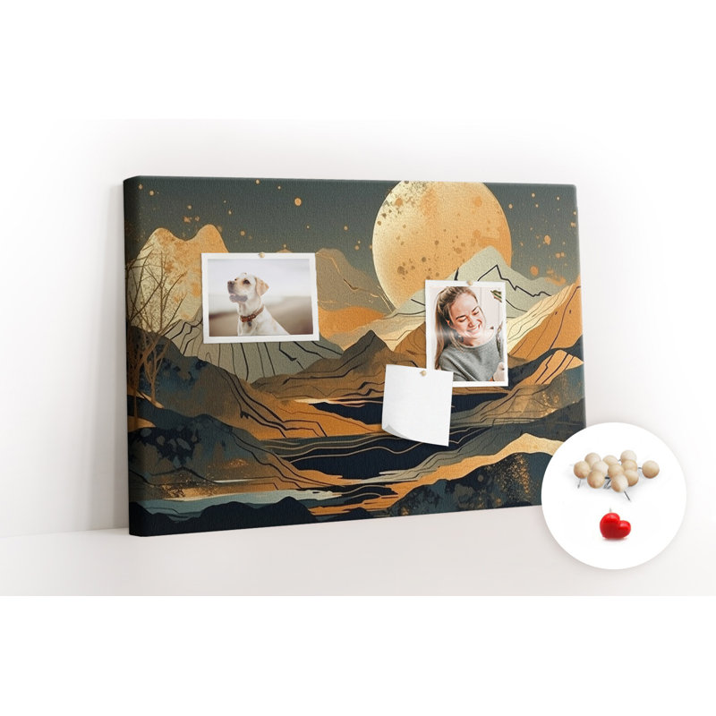 Wall Mounted bulletin board print home decor message pin boards decorative corkboard Sunset landscape