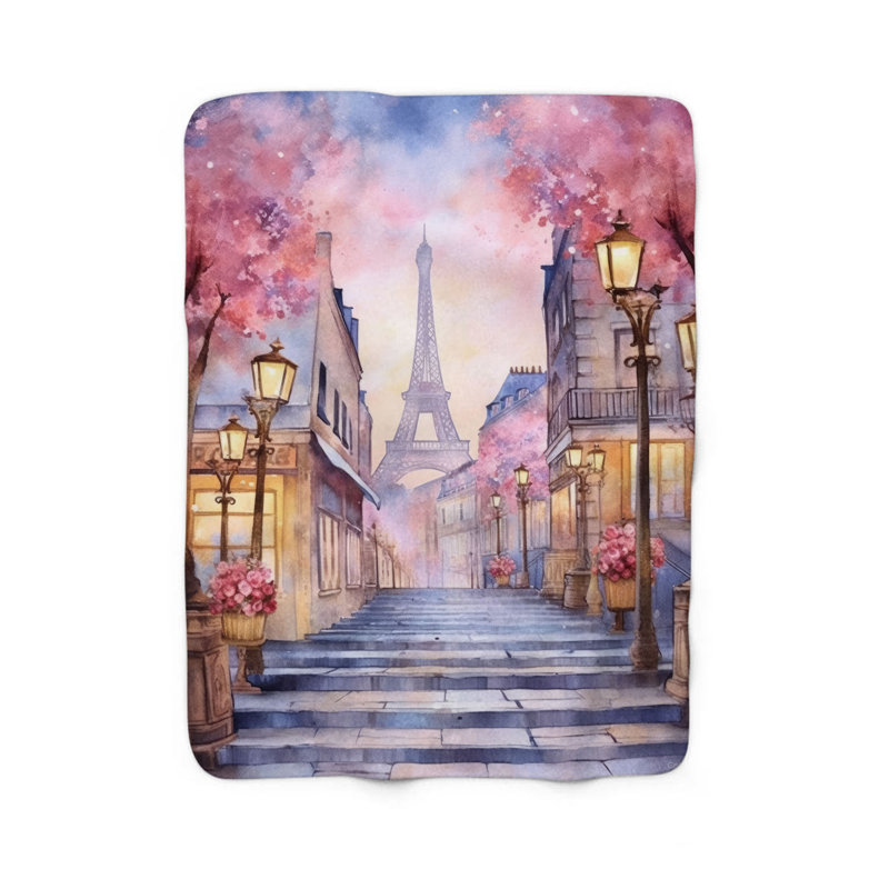  Couverture aquarelle Elegance of Paris, L 50 po x L 60 po