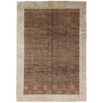 Rectangle 240 cm x 343 cm Striped Wool Hand Woven Area Rug