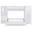 Grand lit escamotable mural avec placard, tiroirs et tablettes, blanc