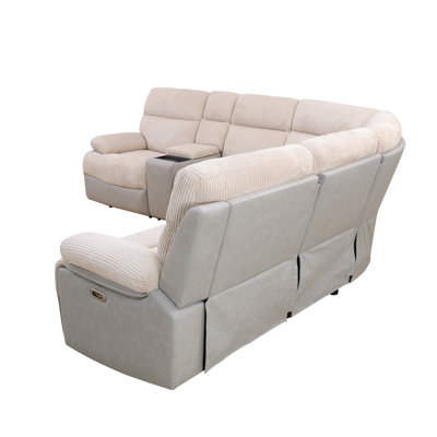 Power Reclining Sofa Set, Fabric Sectional Couch With Led Light,wireless Charging Panel, Usb Ports,cup Holder,modern Power Recliner Sofa With Storage by Ivy Bronx