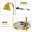Modern Floor Lamp With 2-Tier End Bedside Tables Storage Shelves Accent Light