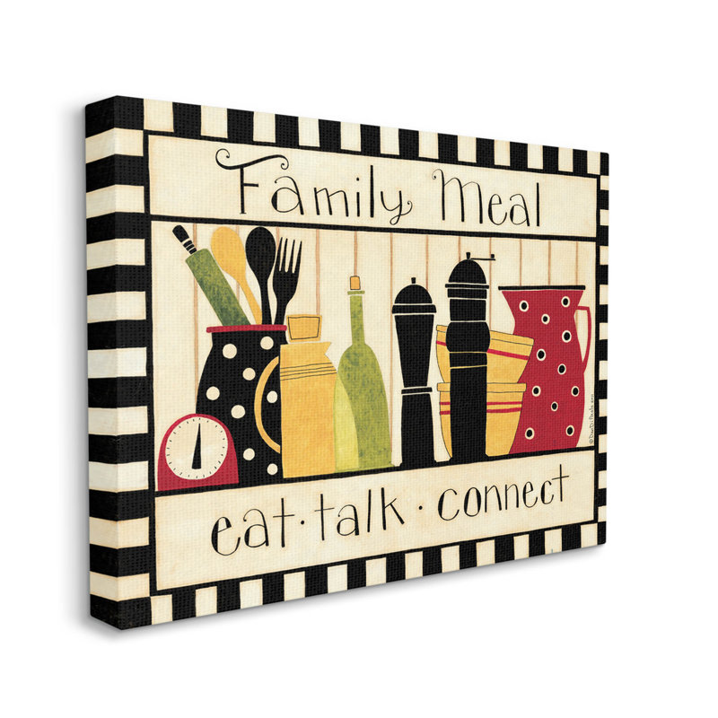 «Family Meal Vintage Kitchen Ustensils», art mural par Dan Dipaolo, H 36 po x l 48 po x P 1,5 po