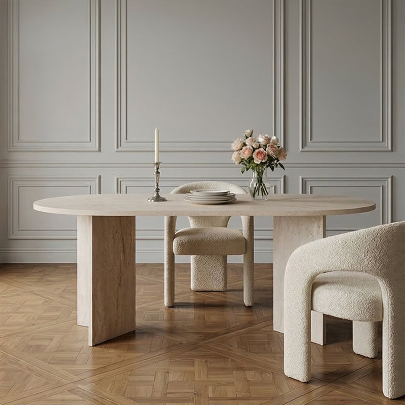 Table de salle à manger Aurelia, Travertin