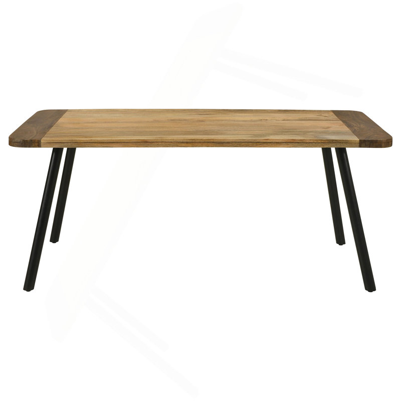 Governess Natural Mango And Black Rectangular Dining Table