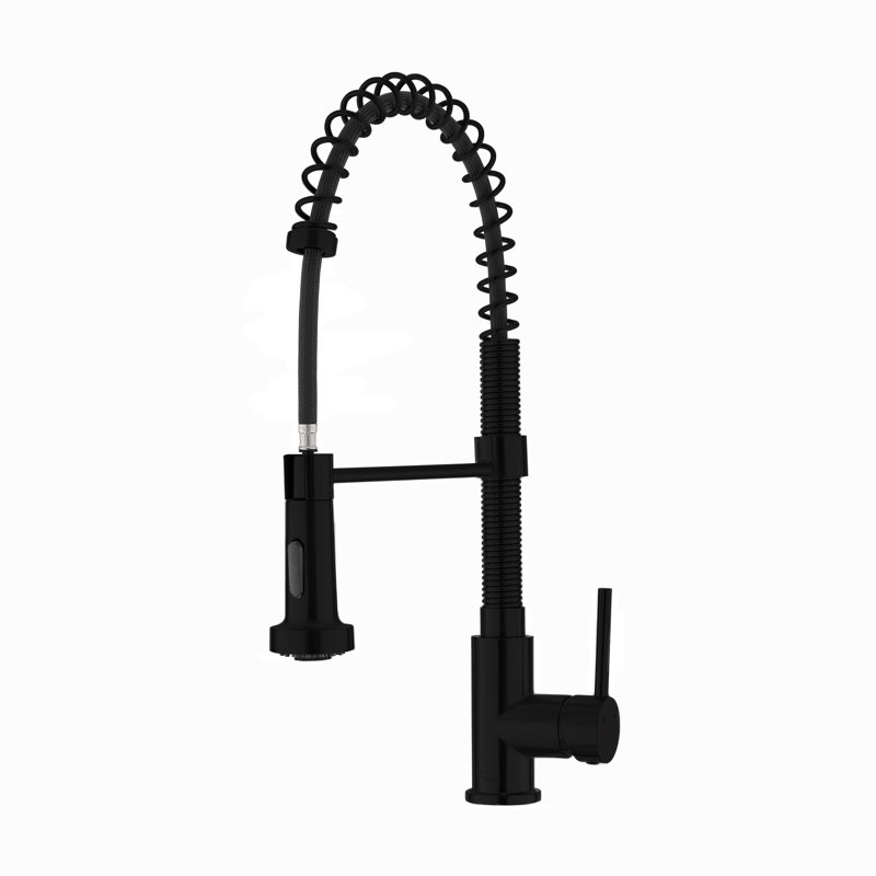 Robinet de cuisine à poignée simple Nouvet, Noir mat