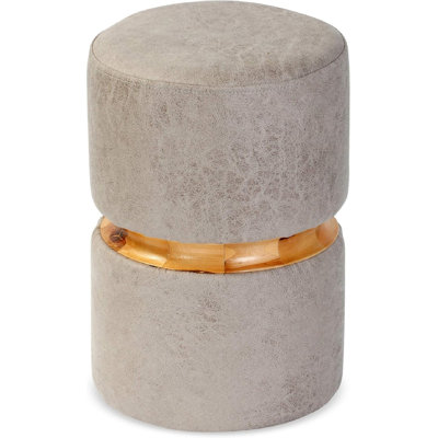 Distressed Faux Leather Ottoman by Ebern Designs