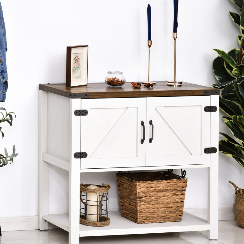 Style Armoire de cuisine avec porte double, buffet blanc, tablette inférieure pour les pieds du vestibule, vestibule, salon,