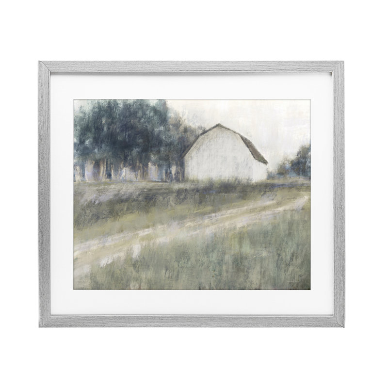 «Three Path Abstraction», reproduction sous verre encadrée, design par Kamdon Kreations, Cadre de ferme gris