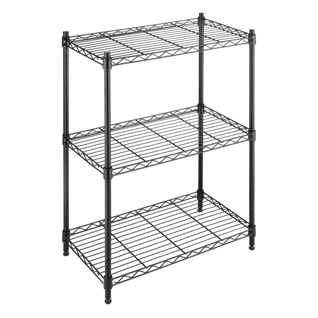 Tiverton 29.9" H x 23.15" W x 13.11" D 3 Shelf Shelving Unit WFX Utility™ Size: 29.9" H x 23.15" W x 13.11" D Finish: Black