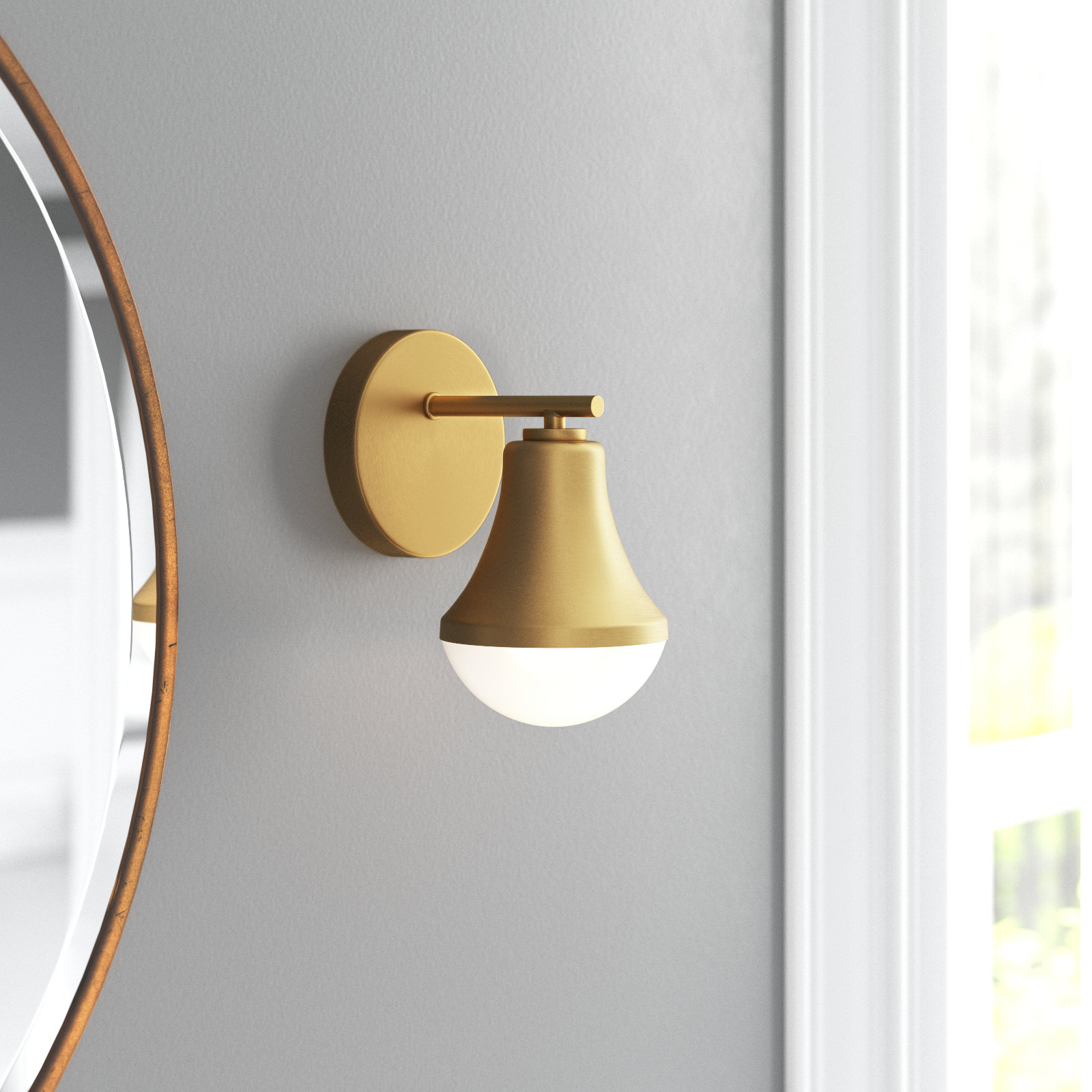 Christine Bathroom Vanity Light, Lacquered Brass