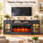 Farmhouse TV Stand With 36" Electric Fireplace For Tvs Up To 80"/90", 2 Drawers And Adjustable Shelf Entertainment Center-735719185-735719187