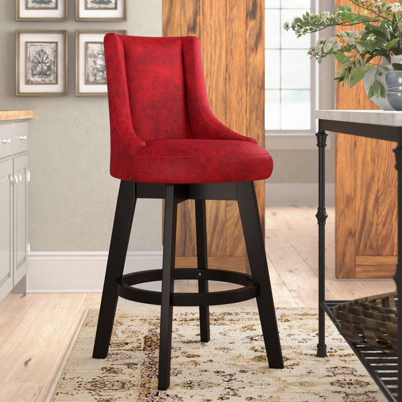 Tabouret de bar et de comptoir pivotant Midhurst, Tabouret de bar (assise de 30 po de hauteur), Rouge