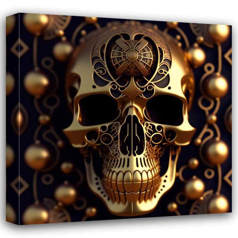 " Ornate Skull " by Stephen Chambers, 26" H x 26" W x 1.5" D