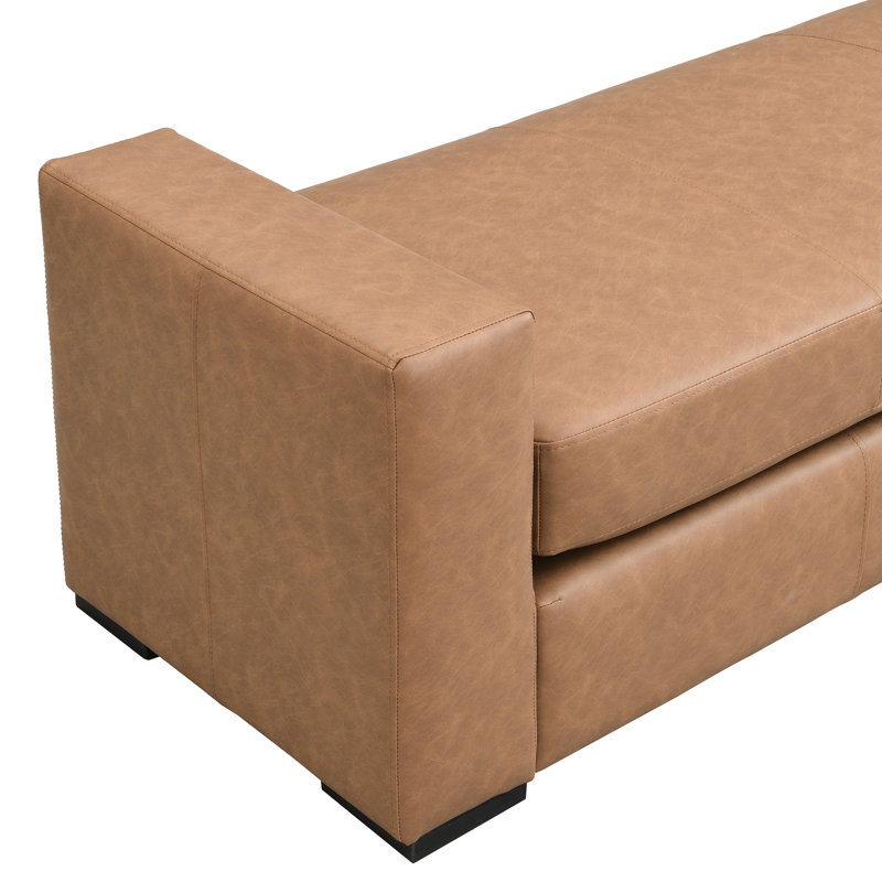 Élégant similicuir brun avec base stable et facile à nettoyer