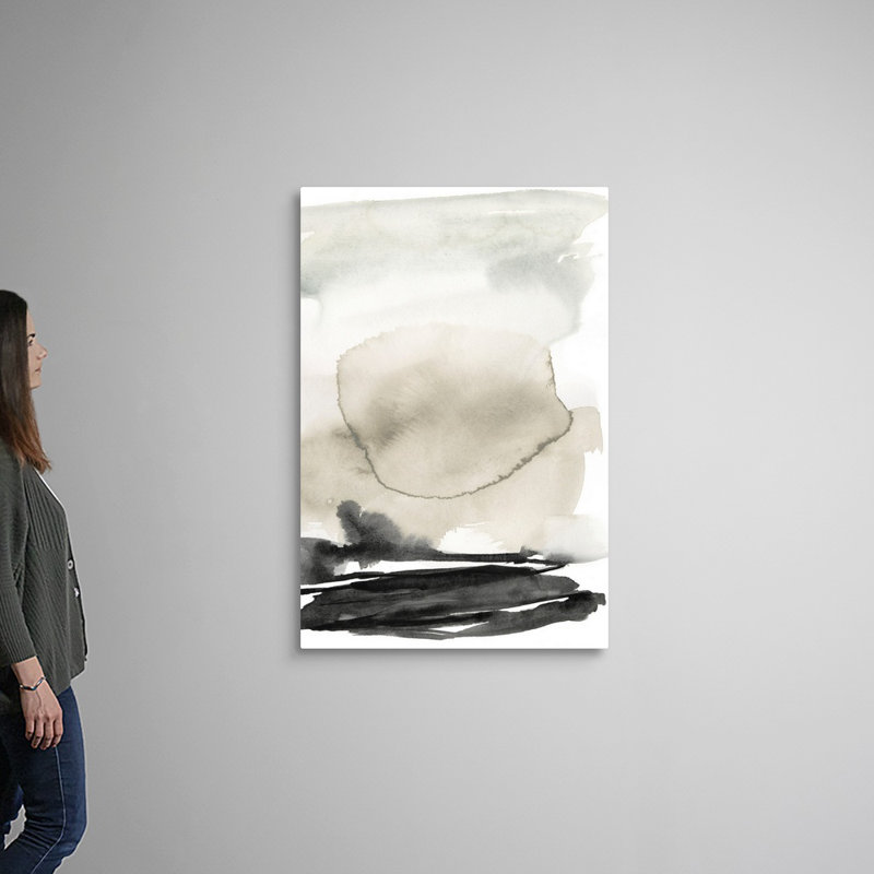 «Ebony Horizon Triptych II» par Jennifer Goldberger - reproduction d'art, H 48 po x l 32 po x P 1,25 po, Toile tendue