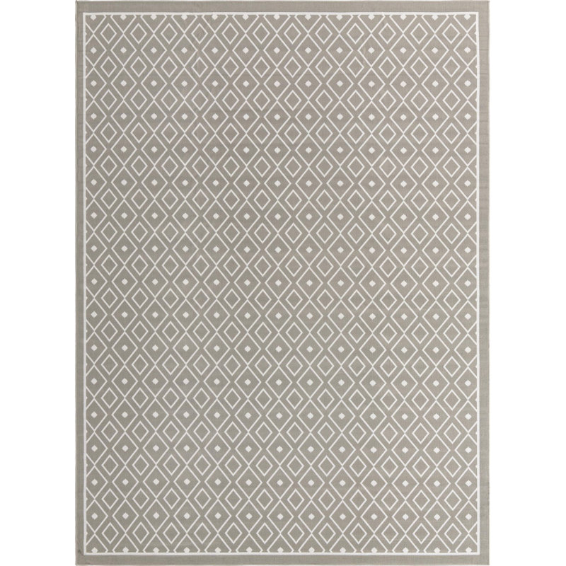 Outdoor Preen Area Rug Stone Color, Rectangle 8' x 11'4"