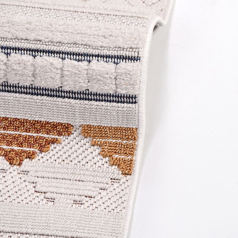Modern Beige Machine Washable Non-Slip Area Rug, Rectangle 4' x 5'11"