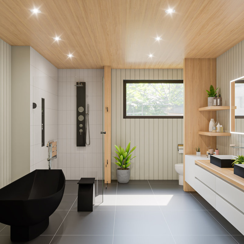 70.75'' x 31.5'' Soaking Solid Surface Bathtub, Black