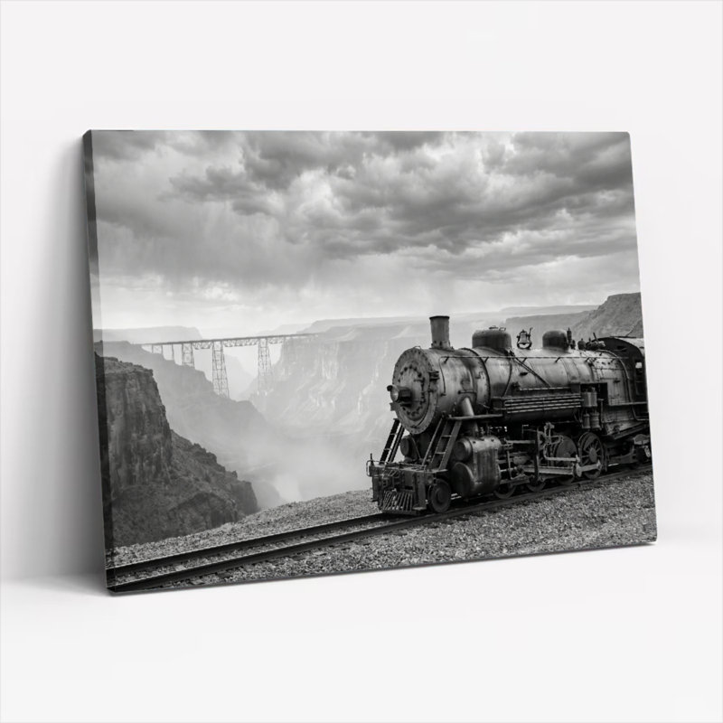 Ensemble de 1 tableau sur toile représentant un train à vapeur, 24"H x 36"W, Wrapped Canvas