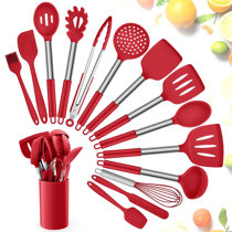 KitchenAid 2pc Mini Birchwood Spatulas Set - Empire Red