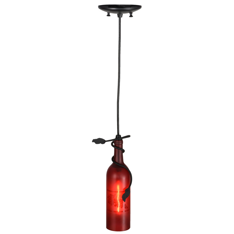 Greenbriar Oak 1 - Light Pendant, Red, 10.5" H x 3" W x 3" D