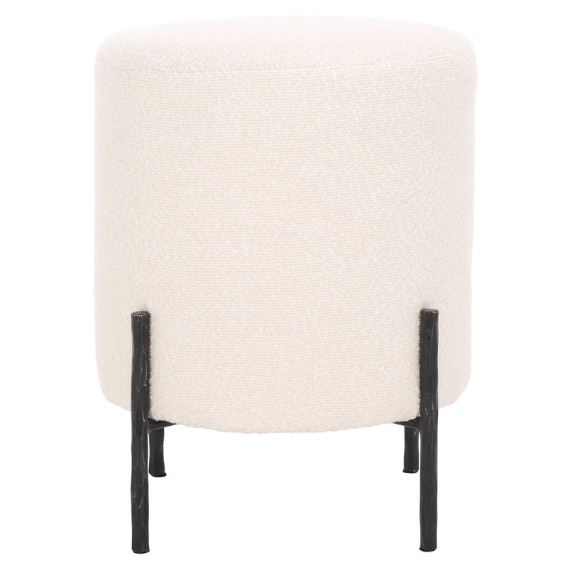 Aodan Round Standard Ottoman, Black