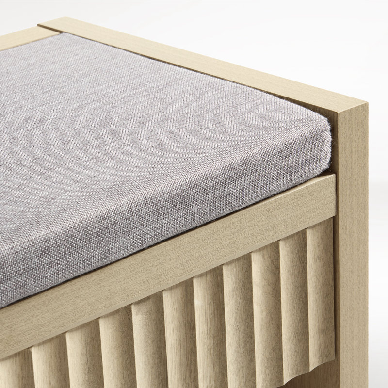 Banc de rangement rembourré Nicolee, Chêne sable