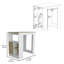 Îlot de cuisine H 36 po, trois tablettes de rangement latérales ouvertes et une armoire à pousser