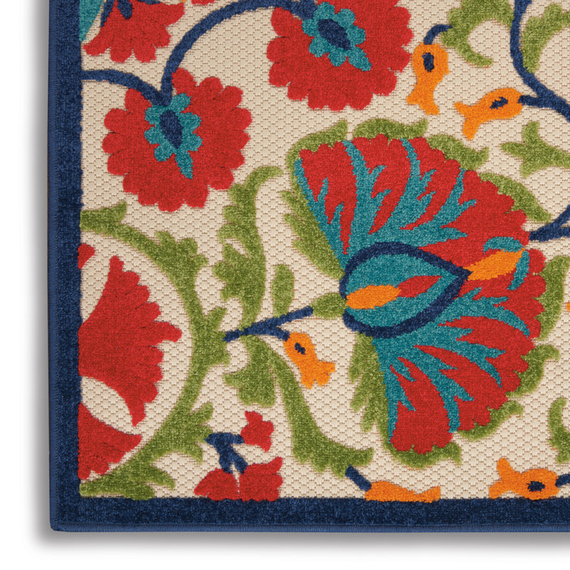 Lensing Floral Indoor / Outdoor Area Rug, Rectangle 81 x 122cm