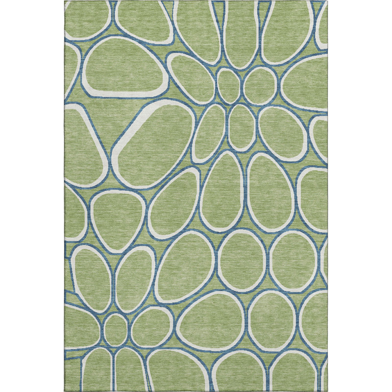 Premium Machine Washable Cossette AMF1041 Circles Rug, Rectangle 2'6" x 3'10"
