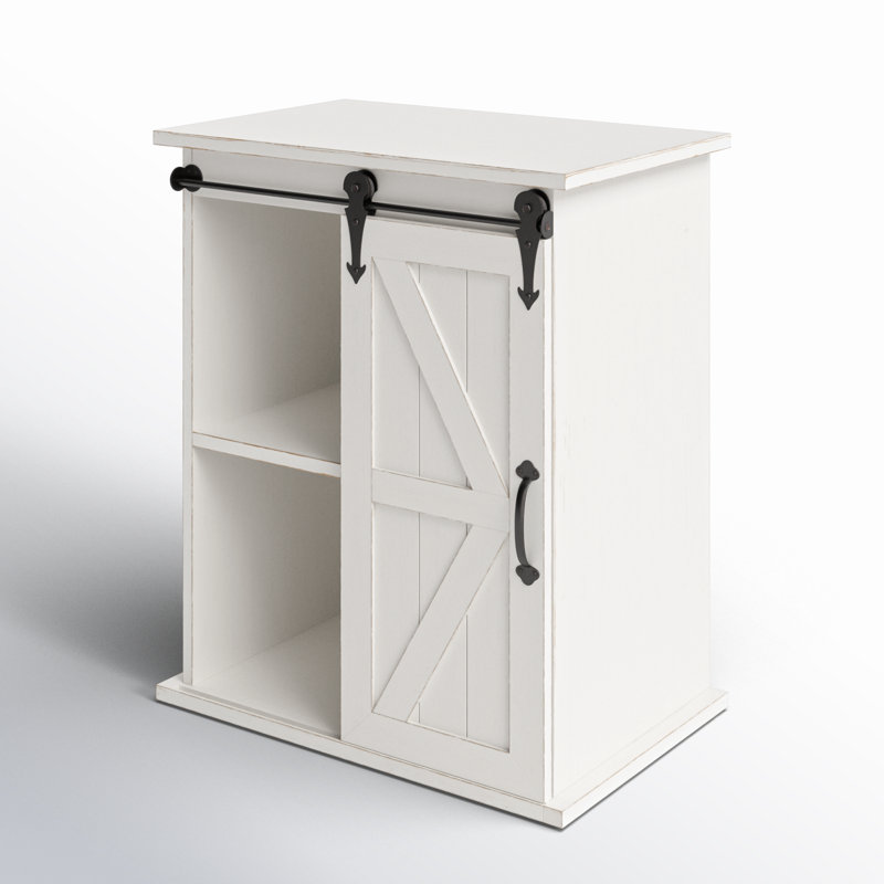 Table de bout avec rangement Dayanah, Blanc