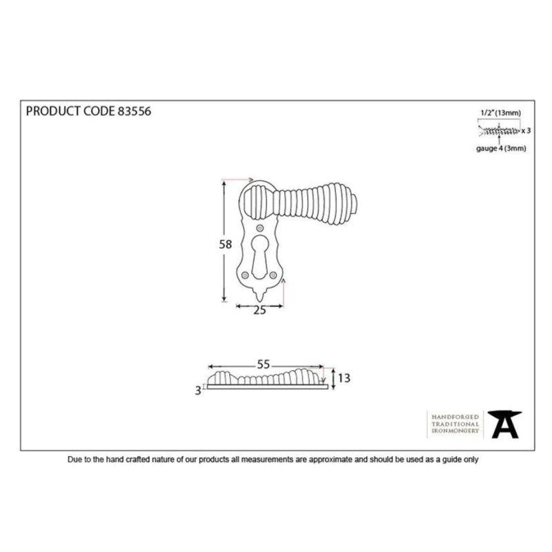 Beehive Escutcheon Door Accessory, Ebony