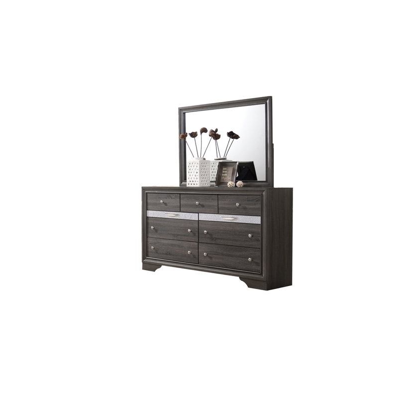 Commode 7 tiroirs Matrix, Gris