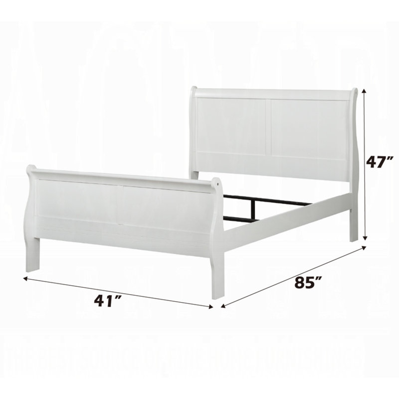 Louis Philippe Bed, Twin, White