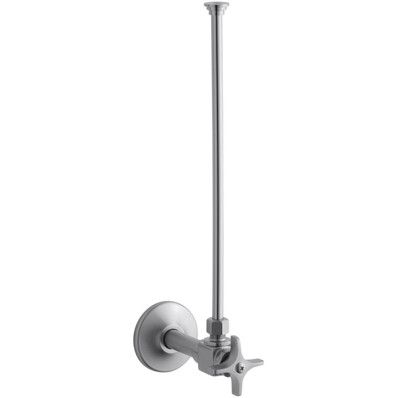 Npt Angle Supply with Stop and Annealed Vertical Tube, Brushed Chrome