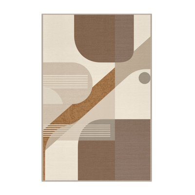 Tapis doux et moelleux de style scandinave brun et beige Teterboro