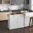 Rolling Kitchen Island With Drop Leaf Wood Breakfast Bar, Farmhouse Kitchen Cart With 2 Drawers, Adjustable Shelves For Dining Room, White
