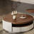 Saddle leather creative premium round tea table-107434895