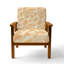 Chaise géométrique rembourrée avec accoudoirs Beige Angles-1912531279