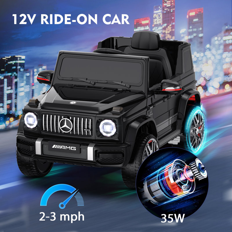 Black 12V Mercedes-Benz G63 Ride-On Car with Remote Control